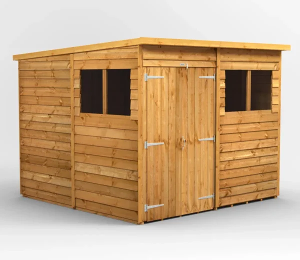 Power 8'x8' Overlap Timber Pent Shed (window or windowless) (single or double door) - Image 10