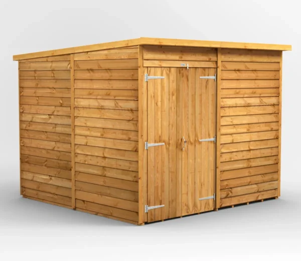 Power 8'x8' Overlap Timber Pent Shed (window or windowless) (single or double door) - Image 8