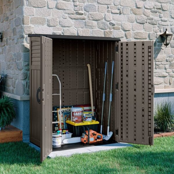 Suncast 4'x3' Aston Large Storage Cabinet - Stone Grey - Image 3