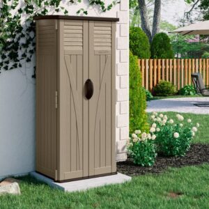 Suncast 2.5'x2' Aston Plastic Storage Cabinet - Sand Brown