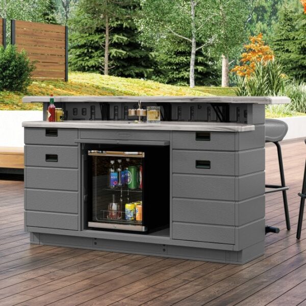 Suncast Backyard 6.5' Oasis Plastic Garden Bar -Cool Grey - Image 4