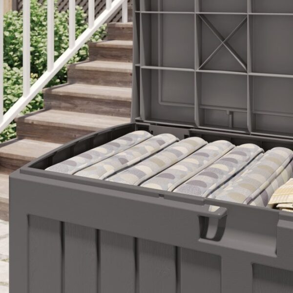 Suncast Carolina 189 Litre Plastic Storage Box - Stone Grey - Image 2
