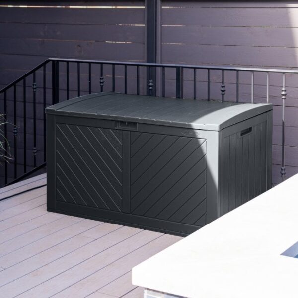 Suncast Colorado 507 Litre Plastic Storage Box - Cyberspace Grey - Image 2