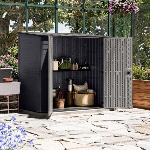 Suncast 7'x4' Columbia Plastic Resin Storage Shed - Image 4