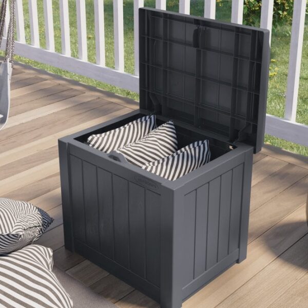Suncast Florida 83 Litre Storage Cube Box -Cyberspace Grey - Image 4