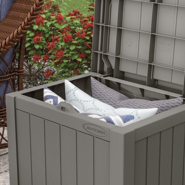 Suncast Florida 83 Litre Storage Cube Box -Stone Grey - Image 4