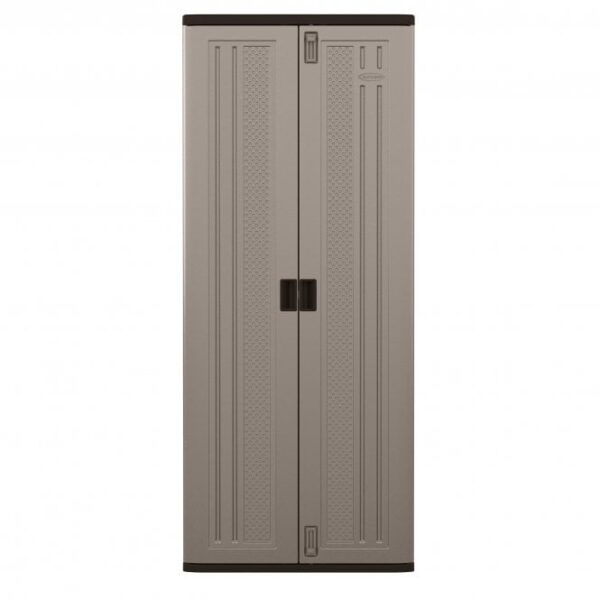 Suncast 2.5'x1.5' Haven Tall Plastic Storage Cabinet - Platinum Metallic - Image 6