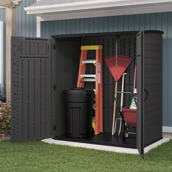 Suncast 6'x3.5' Hamilton XL Plastic Resin Storage Shed - Peppercorn Grey - Image 4