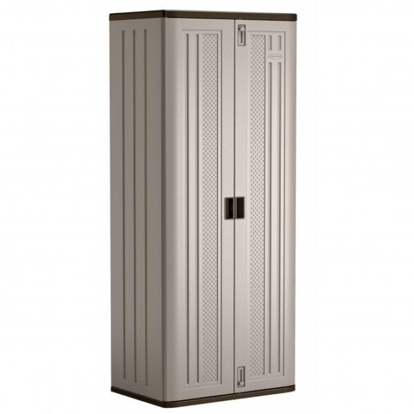 Suncast 2.5'x1.5' Haven Tall Plastic Storage Cabinet - Platinum Metallic - Image 8