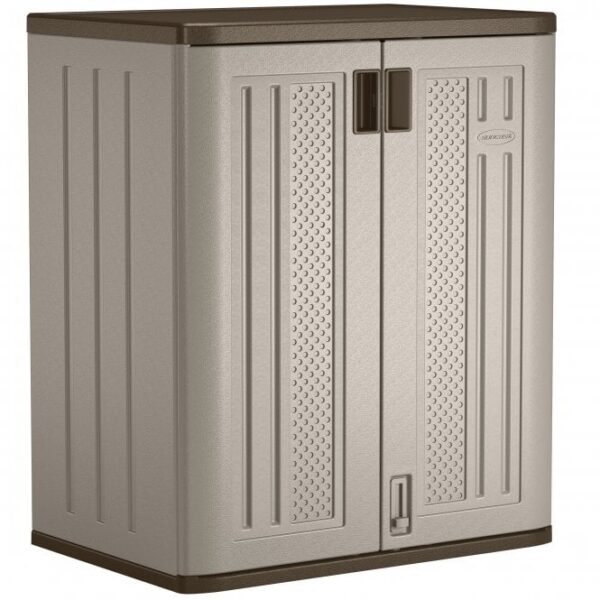 Suncast 2.5'x1.5' Haven Low Level Base Storage Cabinet - Platinum Metallic - Image 3