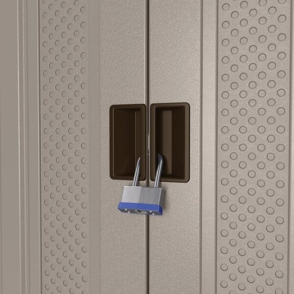 Suncast 2.5'x1.5' Haven Low Level Base Storage Cabinet - Platinum Metallic - Image 5
