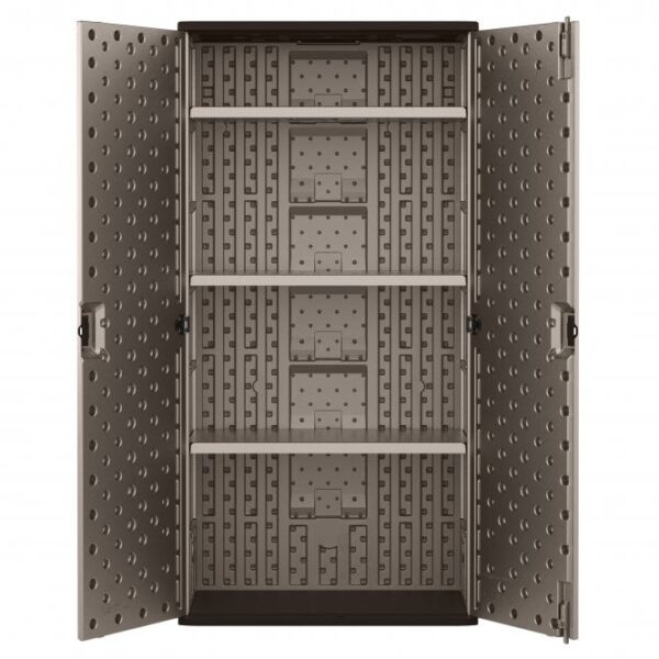 Suncast 3'x1.5' Haven Mega Tall Plastic Storage Cabinet - Platinum Metallic - Image 7