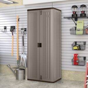 Suncast 2.5'x1.5' Haven Tall Plastic Storage Cabinet - Platinum Metallic