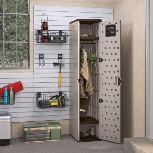 Suncast 1'x1.5' Haven Tall Storage Locker - Platinum Metallic - Image 4