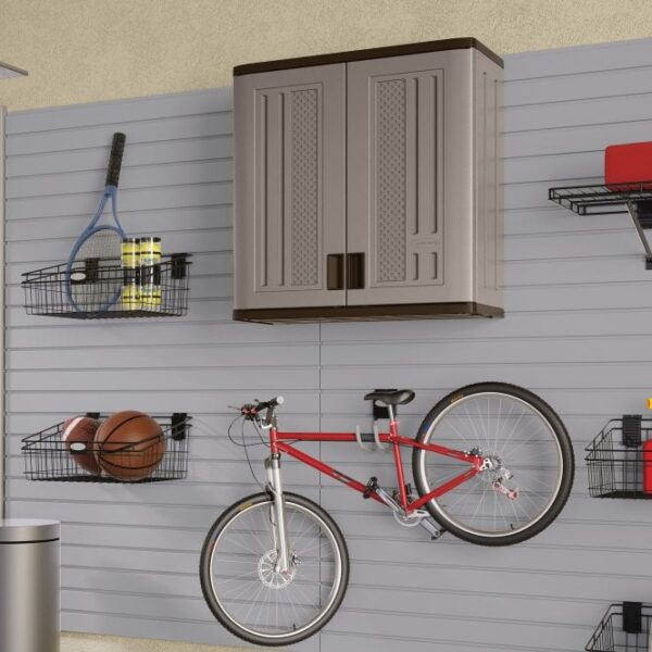 Suncast Haven Wall Storage Cabinet - Platinum Metallic - Image 4