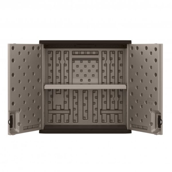 Suncast Haven Wall Storage Cabinet - Platinum Metallic - Image 7