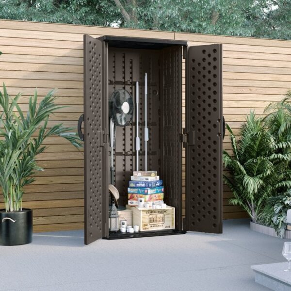 Suncast 2.5'x2' Mannington Plastic Storage Cabinet - Stone Grey - Image 7