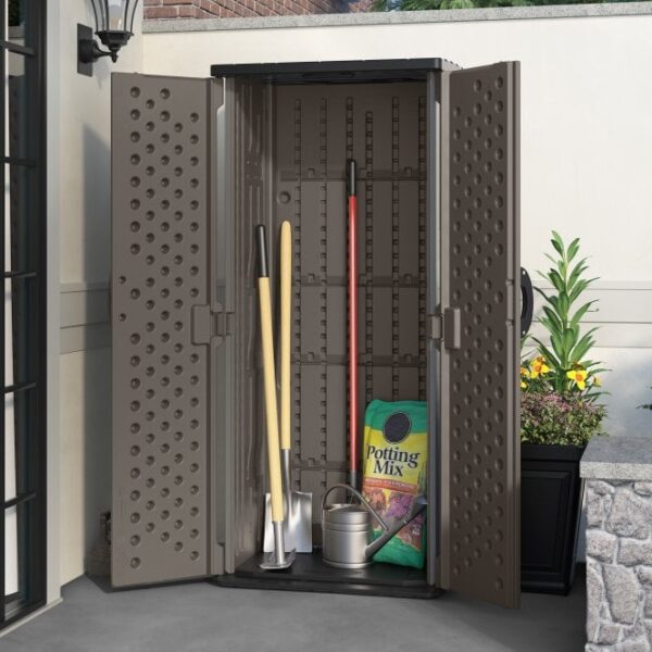 Suncast 2.5'x2' Mannington Plastic Storage Cabinet - Stone Grey - Image 9