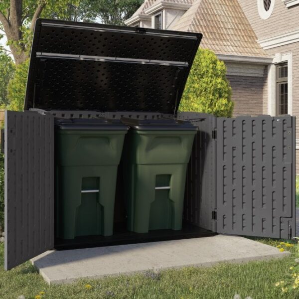 Suncast 6'x3.5' Moda Stow-Away Horizontal Plastic Shed -  Peppercorn Grey - Image 7