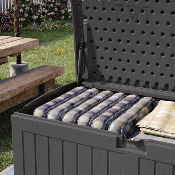 Suncast Montana 757 Litre Plastic Storage Box - Peppercorn Grey - Image 6