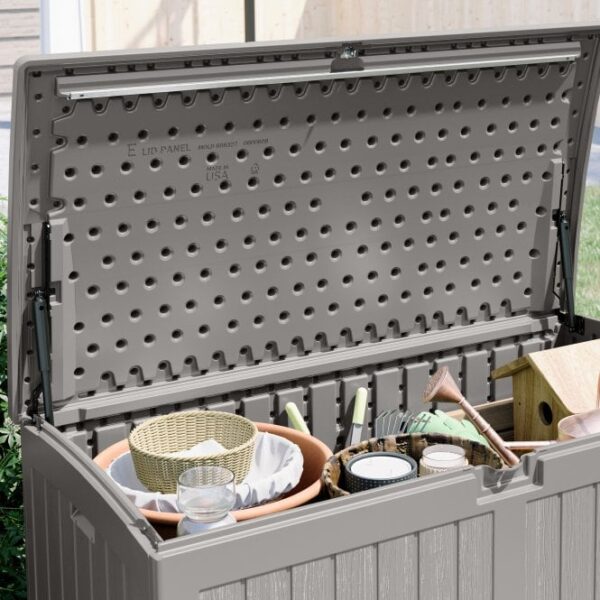 Suncast Montana 757 Litre Plastic Storage Box - Stone Grey - Image 5