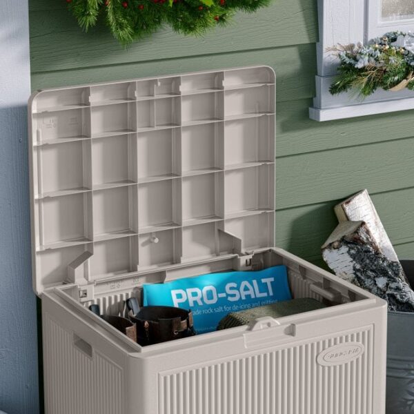 Suncast New York 83 Litre Storage Cube Box - Light French Grey - Image 5