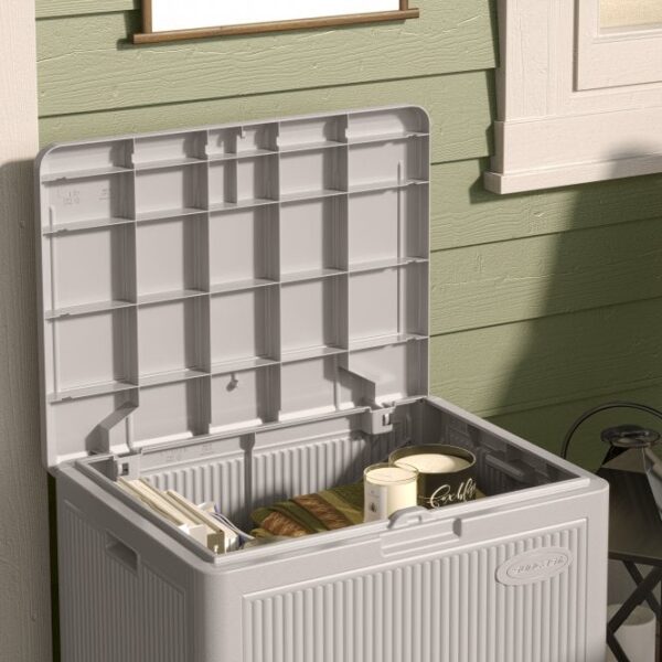 Suncast New York 83 Litre Storage Cube Box - Light French Grey - Image 6