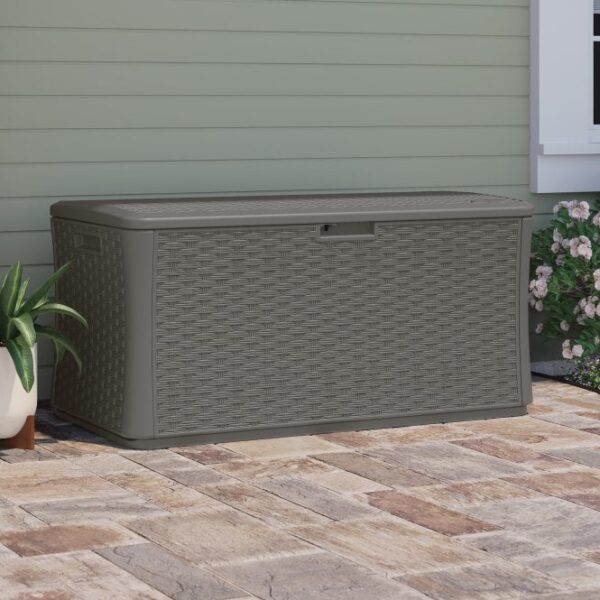 Suncast Oregon 507 Litre Plastic Storage Box - Stone Grey