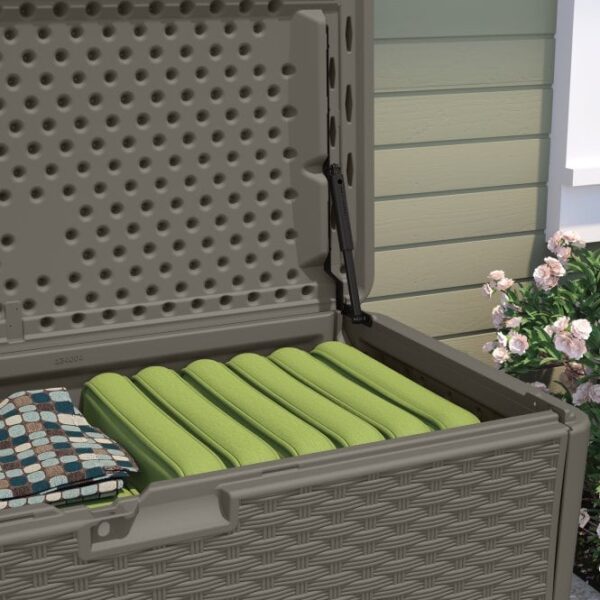 Suncast Oregon 507 Litre Plastic Storage Box - Stone Grey - Image 2