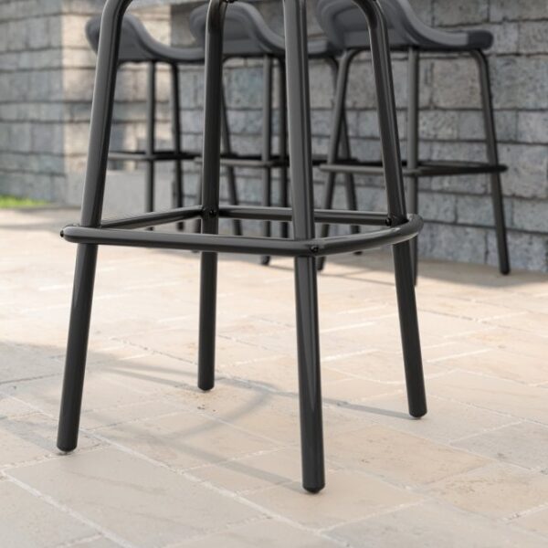 Suncast Outdoor Bar Stool Set Cool Grey/Black - Pack of 2 - Image 4