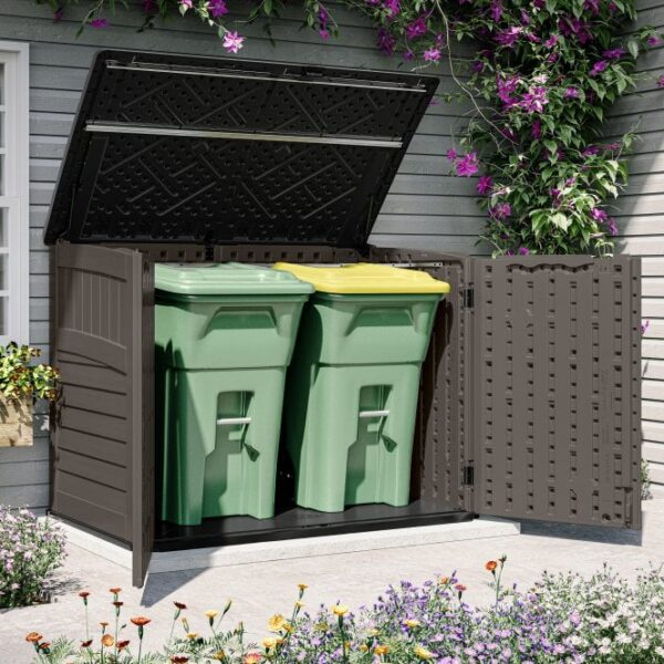 Suncast 6'x3.5' Stow-Away Horizontal Plastic Shed - Stone Grey - Image 7
