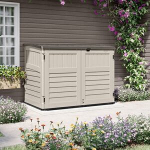 Suncast 6'x3.5' Stow-Away Horizontal Plastic Shed - Vanilla
