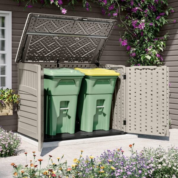 Suncast 6'x3.5' Stow-Away Horizontal Plastic Shed - Vanilla - Image 8