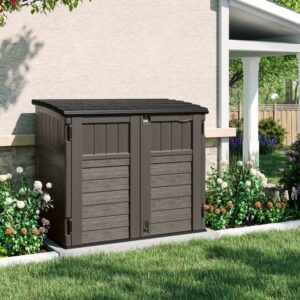 Suncast 4.5'x2.5' Stow-Away Small Horizontal Plastic Shed - Stone Grey