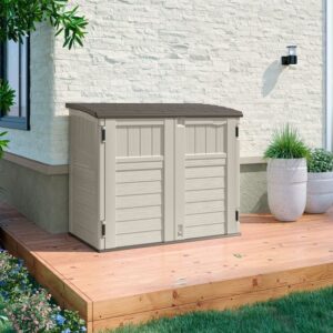 Suncast 4.5'x2.5' Stow-Away Small Horizontal Plastic Shed - Vanilla