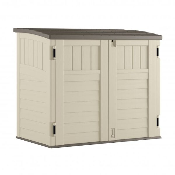 Suncast 4.5'x2.5' Stow-Away Small Horizontal Plastic Shed - Vanilla - Image 3