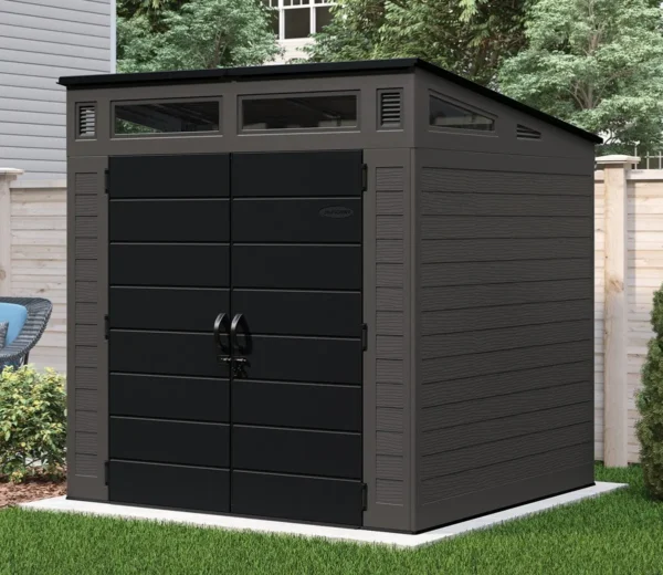 Suncast 7’x7′ Modernist Plastic Resin Pent Storage Shed