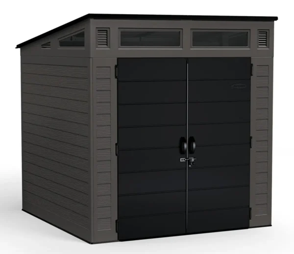 Suncast 7’x7′ Modernist Plastic Resin Pent Storage Shed - Image 2