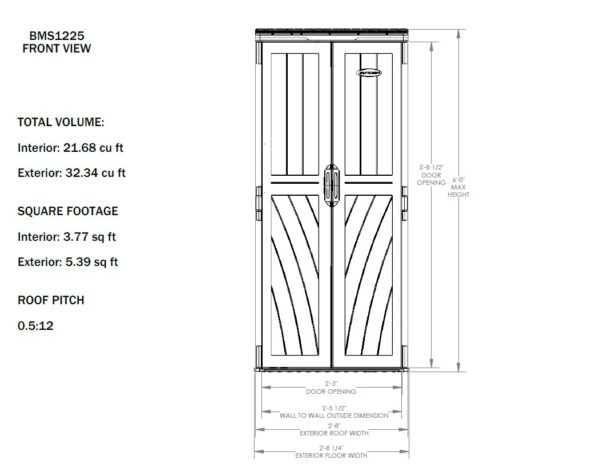 Suncast 2.5'x2' Mannington Plastic Storage Cabinet - Vanilla - Image 6