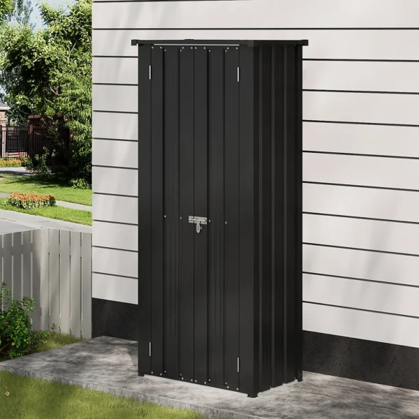 Living and Home 2.5' x 1.5' Metal Storage Cabinet - Black - Image 2