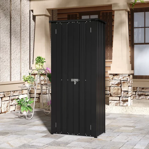 Living and Home 2.5' x 1.5' Metal Storage Cabinet - Black - Image 3