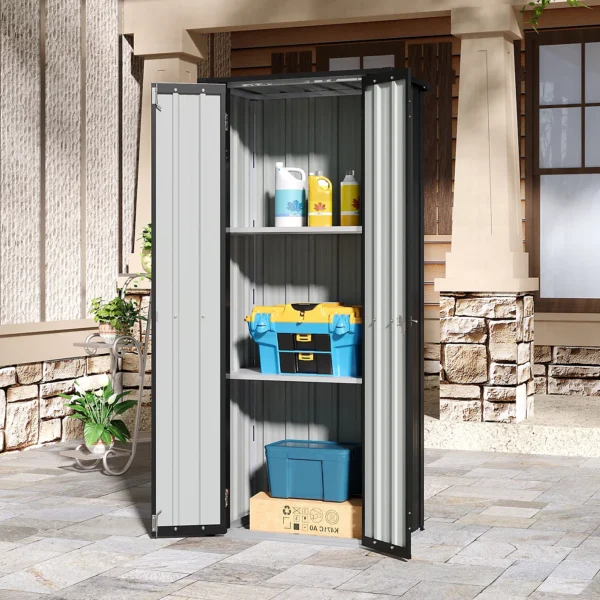Living and Home 2.5' x 1.5' Metal Storage Cabinet - Black - Image 4