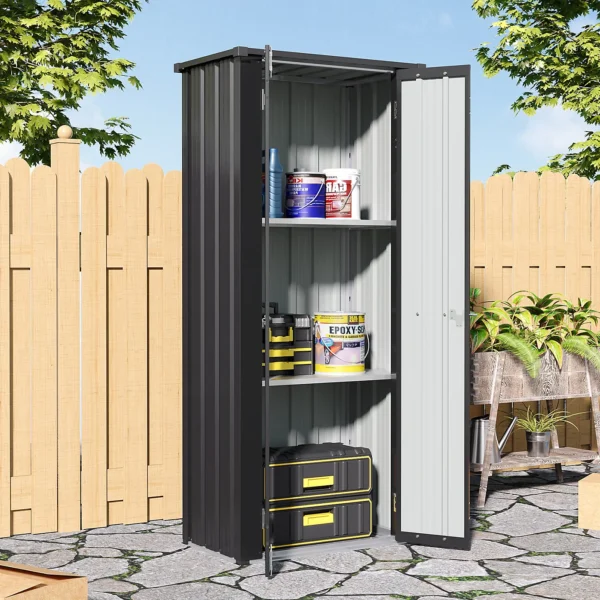 Living and Home 2.5' x 1.5' Metal Storage Cabinet - Black - Image 5