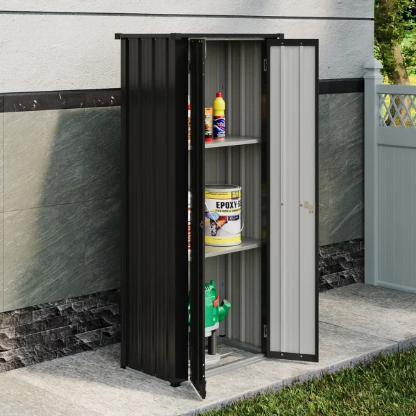 Living and Home 2.5' x 1.5' Metal Storage Cabinet - Black - Image 6