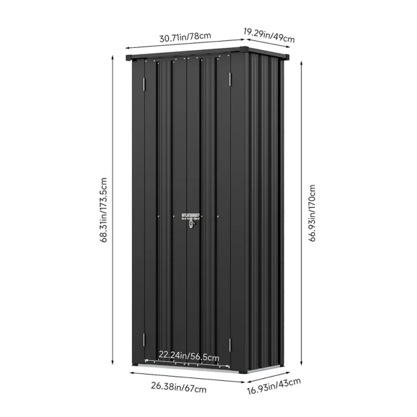 Living and Home 2.5' x 1.5' Metal Storage Cabinet - Black - Image 9