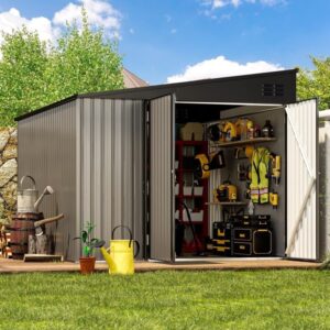 Pro-Tect 8'x10' Lean To Metal Storage Shed - Warm Grey