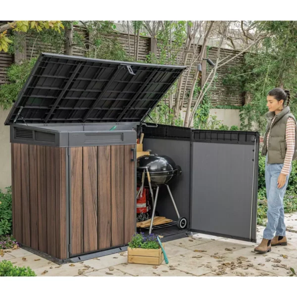 Keter 6' x 3' Signature Horizontal Plastic Shed - Rosewood - Image 6