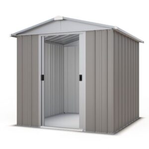 Yardmaster 6' x 7' Tall Apex Metal Shed - Platinum Stonegrey