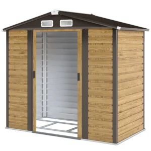 Outsunny 7ft x 4ft Metal Garden Shed with Foundation Grid - Woodlook