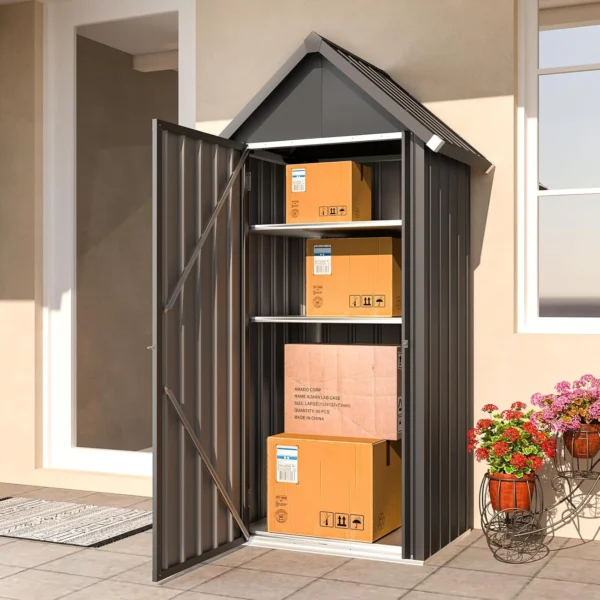 Pro-Tect 2.5'x1.5' Apex Metal Storage Shed- Grey - Image 3